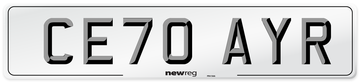 CE70 AYR Number Plate from New Reg
